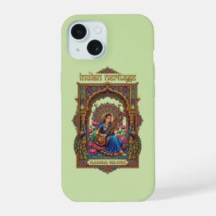 Indisches Erbe: Klassischer Musiker Veena-Kunst iPhone 15 Hülle