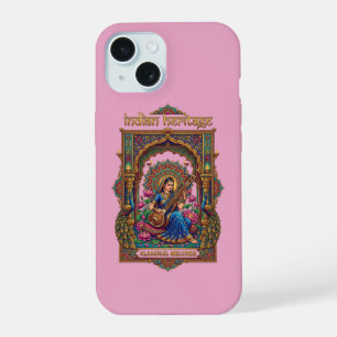 Indisches Erbe: Klassischer Musiker Veena-Kunst iPhone 15 Hülle