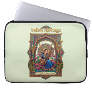 Indisches Erbe: Klassischer Musiker Veena-Kunst Laptopschutzhülle