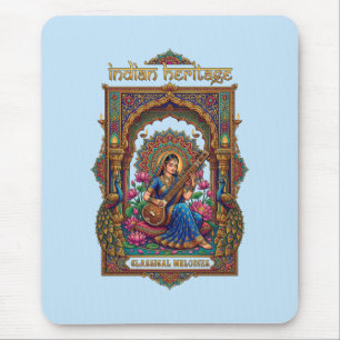 Indisches Erbe: Klassischer Musiker Veena-Kunst Mousepad