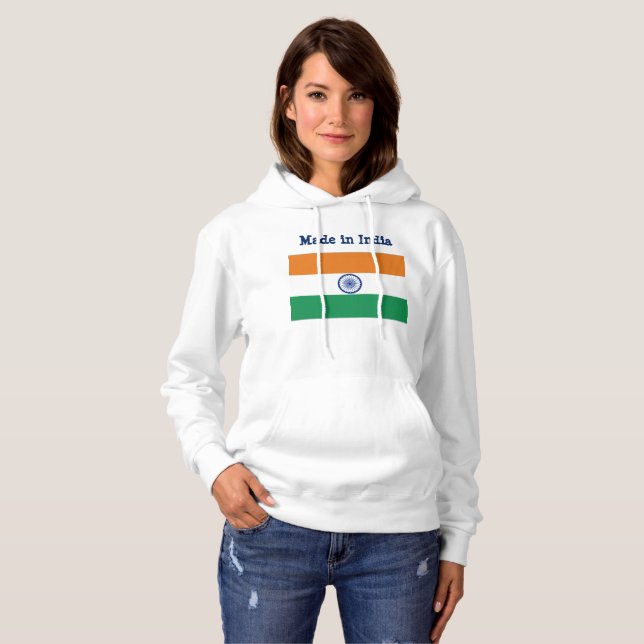 Indisches Flaggen-Sweatshirt Hoodie (Vorne ganz)