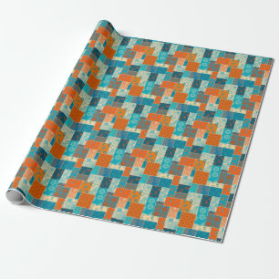 Indisches Flickwerk, nahtloser Vintager Hintergrun Geschenkpapier