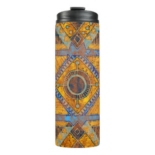 Indisches florales Paisley: Ethnisches Medaillon. Thermosbecher