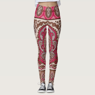 Indisches florales Paisleymuster, ethnisches Manda Leggings