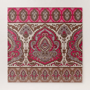 Indisches florales Paisleymuster, ethnisches Manda Puzzle
