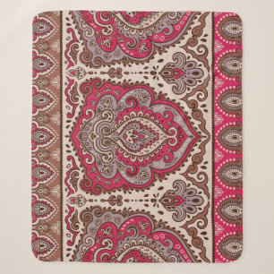 Indisches florales Paisleymuster, ethnisches Manda Sherpadecke