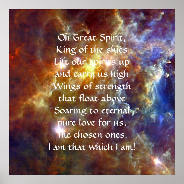 Indisches Gebet der nordamerikanischen Ureinwohner Poster (Vorne)