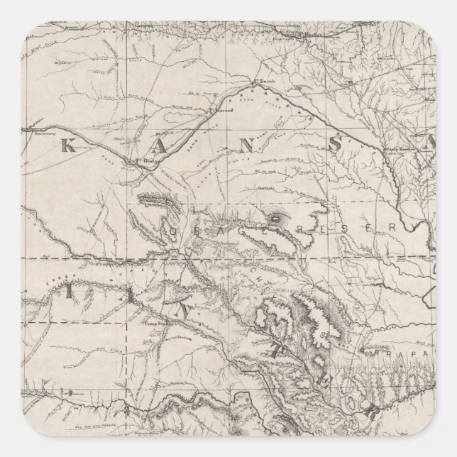 Indisches Gebiet Quadratischer Aufkleber (Vorderseite)