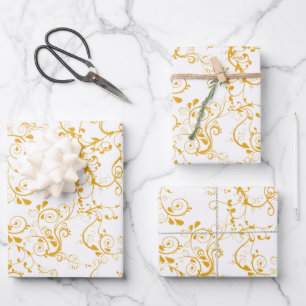 Indisches Gold Leaf Geschenkpapier Set