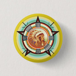 Indisches Head-Test-Muster Button