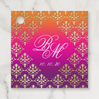Indisches Hochzeitrosa Lila Orange Geschenkanhänger