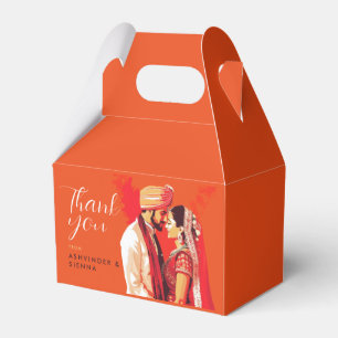 Indisches Hochzeitspaar Save the Date Geschenkschachtel