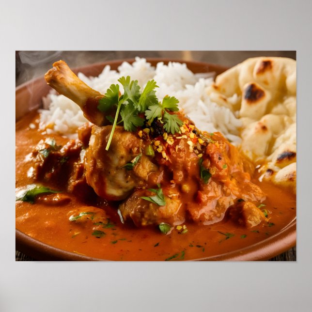 Indisches Huhn Tikka Masala Curry Mahl Poster (Vorne)