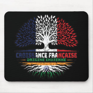 Indisches Indien, Französisch-Tree-Roots-Flag Mousepad