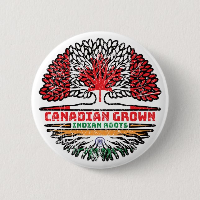 Indisches Indien Kanadisches Treuhandflagge Button (Vorderseite)