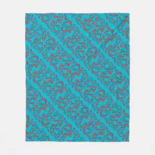 Indisches Lilienhennastrauchmuster Fleecedecke