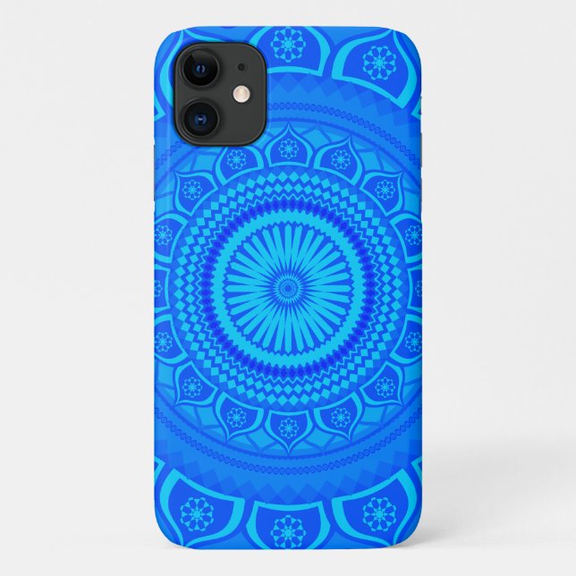 Indisches Mandala Blau Case-Mate iPhone Hülle (Rückseite)