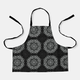 Indisches Mandala-Muster in Schwarz mit spirituell Schürze