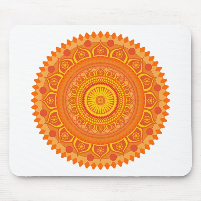 Indisches Mandala Orange Mousepad (Vorne)