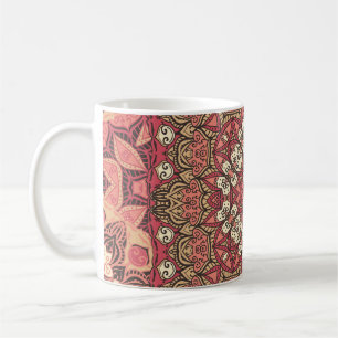 Indisches Medaillon, Boho-Ethno-Ornament Kaffeetasse