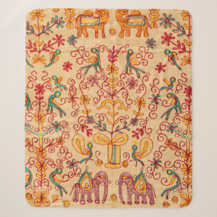 Indisches Muster auf Stoffindisch, Stoff, Indien, Sherpadecke