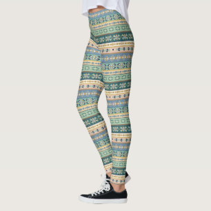 Indisches Muster Geo-Schritt-  im Freien Leggings