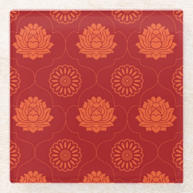 Indisches Muster Glasuntersetzer (Vorderseite)