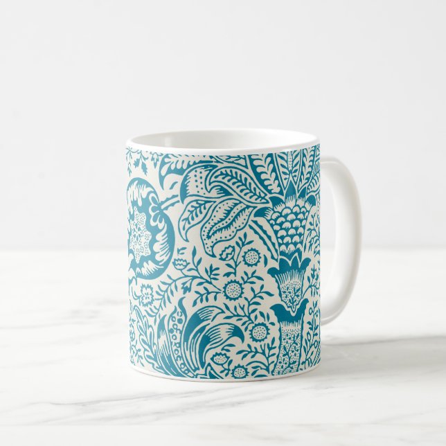 Indisches Muster, William Morris Kaffeetasse (VorderseiteRechts)