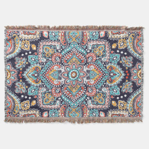Indisches Paisley: Ethnisches Mandala-Muster Decke