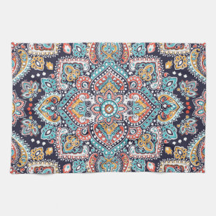 Indisches Paisley: Ethnisches Mandala-Muster Geschirrtuch