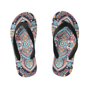 Indisches Paisley: Ethnisches Mandala-Muster Kinderbadesandalen