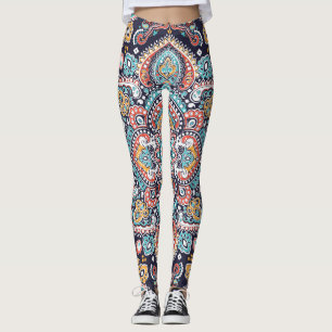 Indisches Paisley: Ethnisches Mandala-Muster Leggings