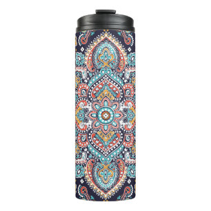 Indisches Paisley: Ethnisches Mandala-Muster Thermosbecher