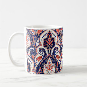 Indisches Paisley: Nahtloses florales Medaillon. Kaffeetasse