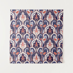 Indisches Paisley: Nahtloses florales Medaillon. Wandteppich