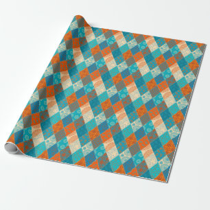 Indisches Patchwork-Nahtloses Vintage-Design. Geschenkpapier