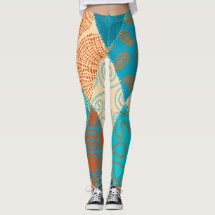Indisches Patchwork-Nahtloses Vintage-Design. Leggings