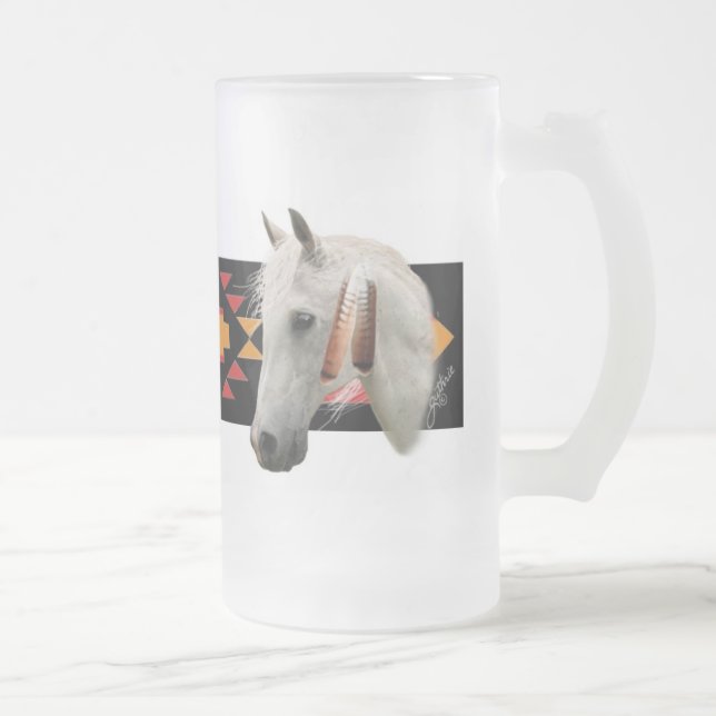 Indisches Pony Mattglas Bierglas (Rechts)