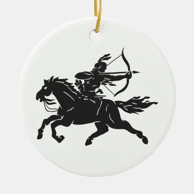 Indisches Reitpferd - Farbe wählen Keramik Ornament (Vorne)