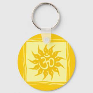 Indisches religiöses Symbol: Om und Surya Schlüsselanhänger