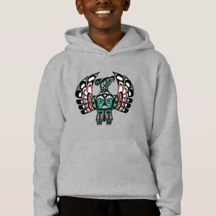 Indisches Rot-Schwarz-Haida-Kunst Donnerbird Hoodie