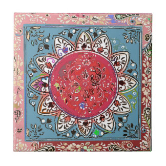Indisches Rot-Sonnenblume-Art-rote Blumenfliese Fliese