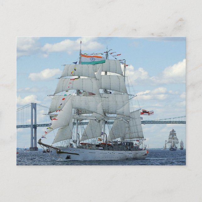 Indisches Segelschulschiff Tarangini der indischen Postkarte (Vorderseite)