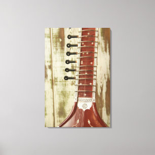 Indisches Sitar-Saiteninstrument Leinwanddruck