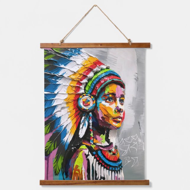 "Indisches Soul" Wandteppich Mit Holzrahmen (Vorderseite)