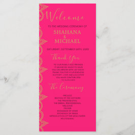 Indisches Styling Rosa Gold Color Wedding Programm
