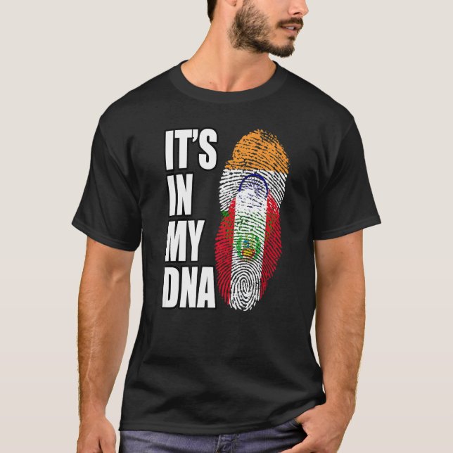 Indisches und peruanisches DNA-Flag Heritage T-Shirt (Vorderseite)