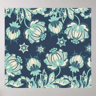 Indisches Vintages Nahtloses Muster Poster