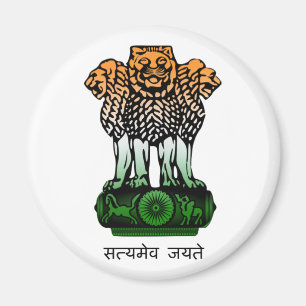 Indisches Wappen Flagge Magnet
