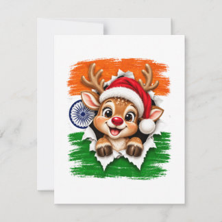 Indisches Weihnachtsrentier Dankeskarte